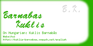 barnabas kuklis business card